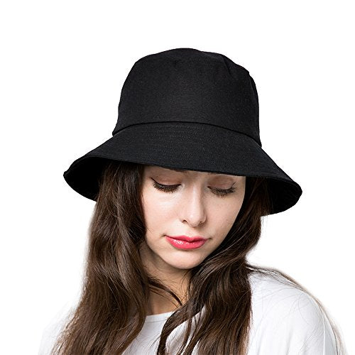 Anycosy Cotton Bucket Hat Women Summer Outdoor Floppy Sun Cap Packable with Big Wide Brim