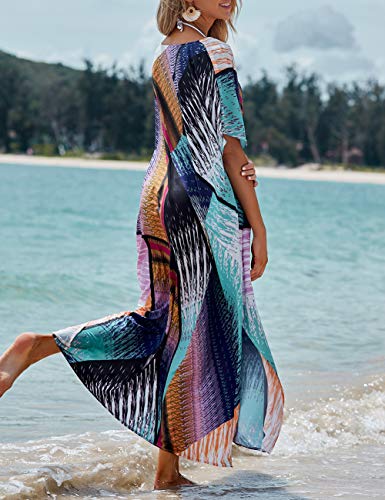 Bsubseach Swimsuit Cover Up for Swimwear Women Kaftan Dresses Summer Caftan with Drawstring
