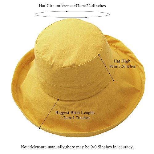 Anycosy Cotton Bucket Hat Women Summer Outdoor Floppy Sun Cap Packable with Big Wide Brim