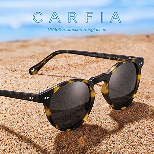 CARFIA Polarised Womens Sunglasses Vintage UV400 Protection Acetate Frame