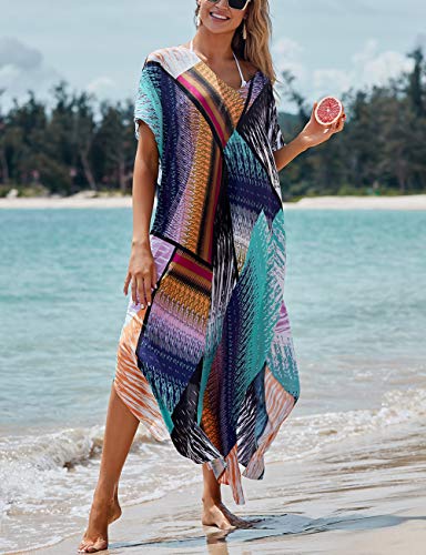 Bsubseach Swimsuit Cover Up for Swimwear Women Kaftan Dresses Summer Caftan with Drawstring