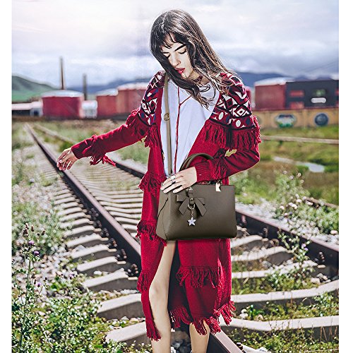 URAQT Womens Handbags, New Top Handle Bag, PU Leather Ladies Shoulder Bag Messenger Bag with Exquisite Metal Pendant, Fashion Tote Bag for Casual & Work, Mother's Day Gift