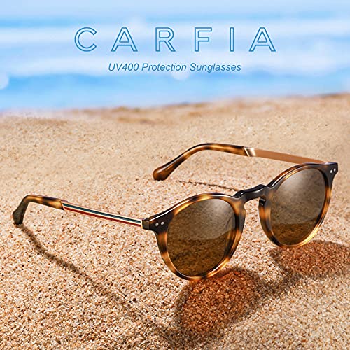 CARFIA Polarised Womens Sunglasses Vintage UV400 Protection Acetate Frame