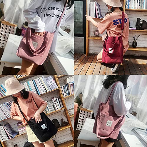 Makukke Corduroy Totes Bag - Women's Shoulder Handbags Big Capacity Shopping Bag