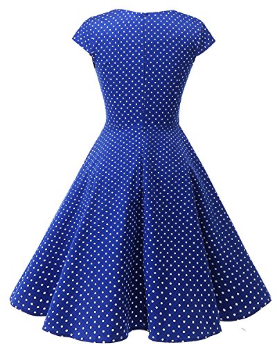 bbonlinedress Women's 50s 60s A Line Rockabilly Dress Cap Sleeve Vintage Swing Party Dress Blush