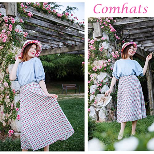 Comhats Ladies Sun Hat Foldable UPF 50 Wide Brim with Neck Protection Summer Spring UV Cotton Safari Gardening Walking Hat with Chin Strap Beige Small