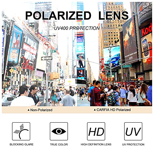 CARFIA Polarised Womens Sunglasses Vintage UV400 Protection Acetate Frame