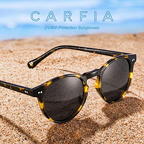 CARFIA Polarised Womens Sunglasses Vintage UV400 Protection Acetate Frame