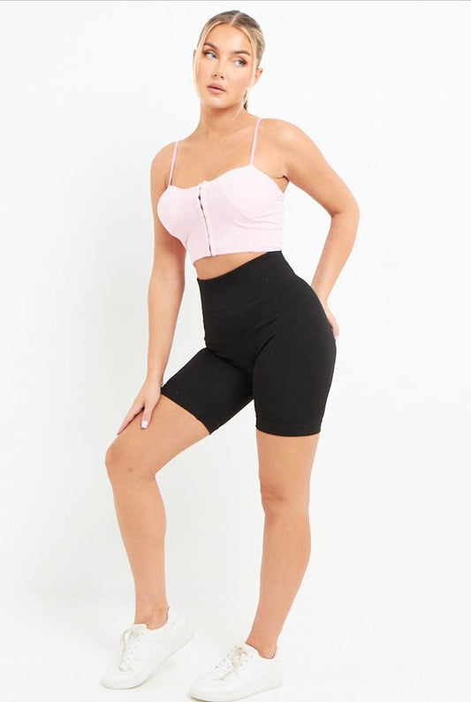HOOKED PADDED RUCHED STRAPPY CROPPED BRALETTE
