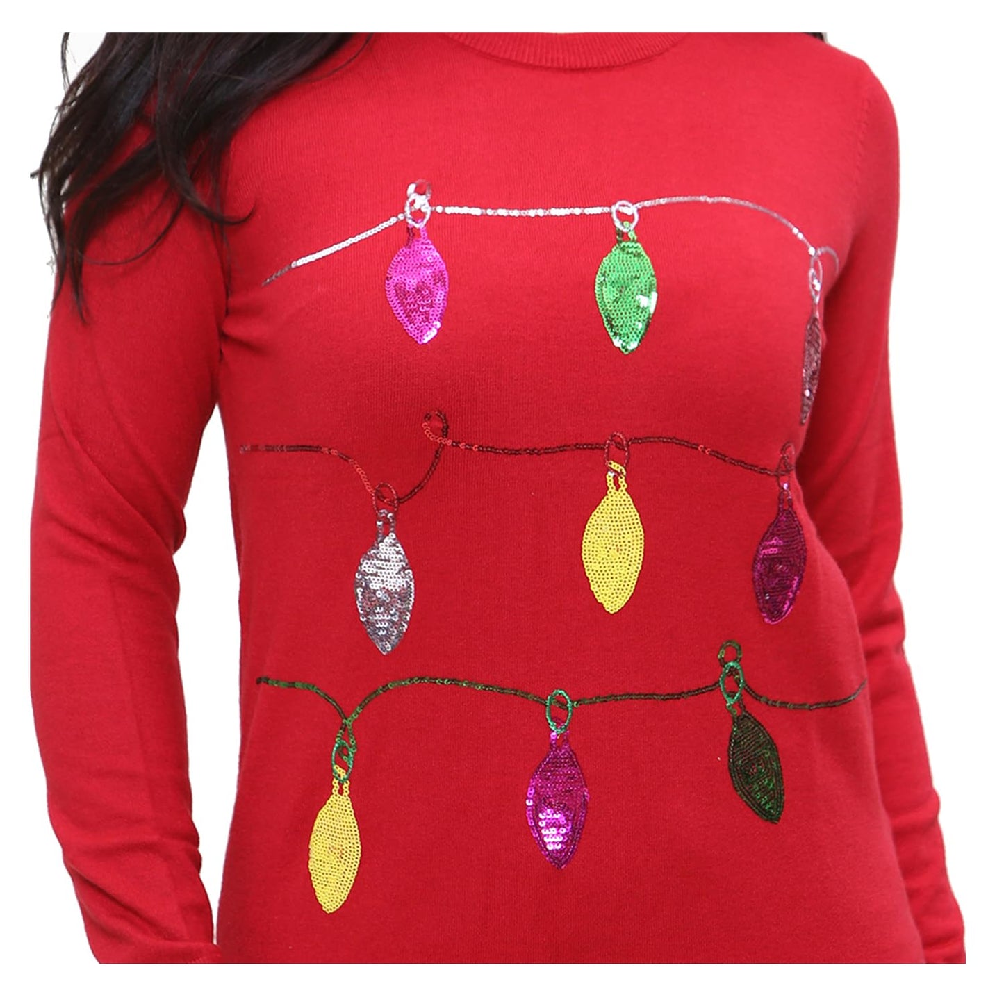 NOROZE Women's Christmas Tops Sweatshirts Sequin Jingle Bells HoHoHo Pug Mrs Claus Xmas Jumper