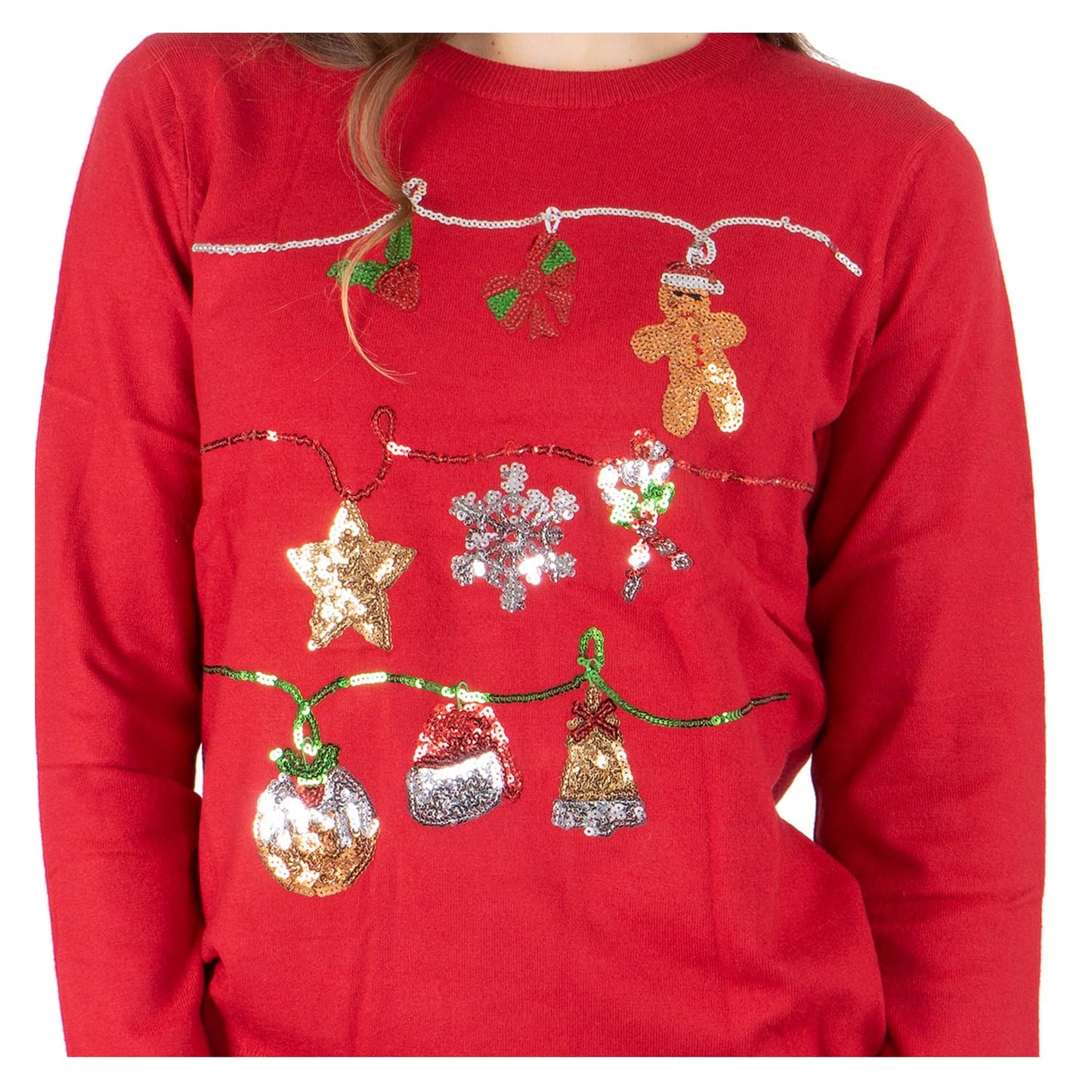 NOROZE Women's Christmas Tops Sweatshirts Sequin Jingle Bells HoHoHo Pug Mrs Claus Xmas Jumper