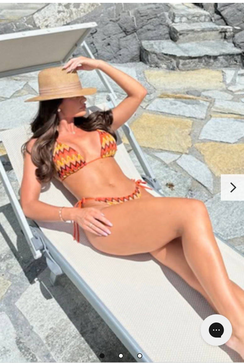 GIGI ORANGE ZIGZAG TRIANGLE BIKINI
