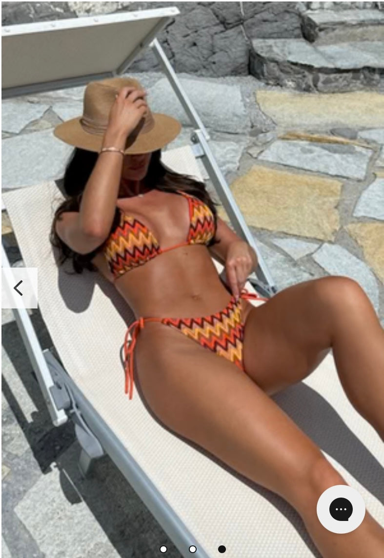 GIGI ORANGE ZIGZAG TRIANGLE BIKINI