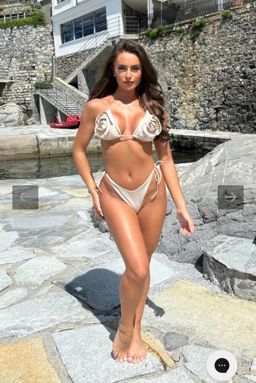 BEIGE ROSE TRIANGLE BIKINI