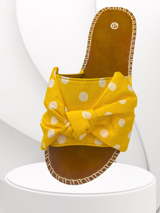 Rosina Yellow Polka Dots Ribbon Sliders