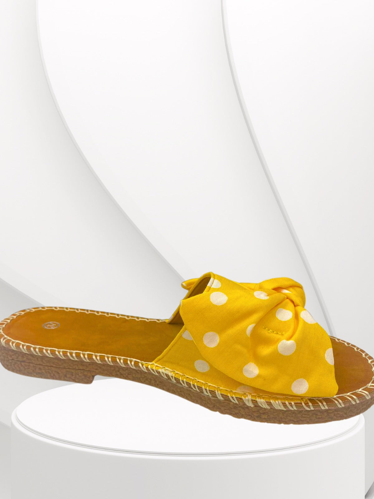 Rosina Yellow Polka Dots Ribbon Sliders