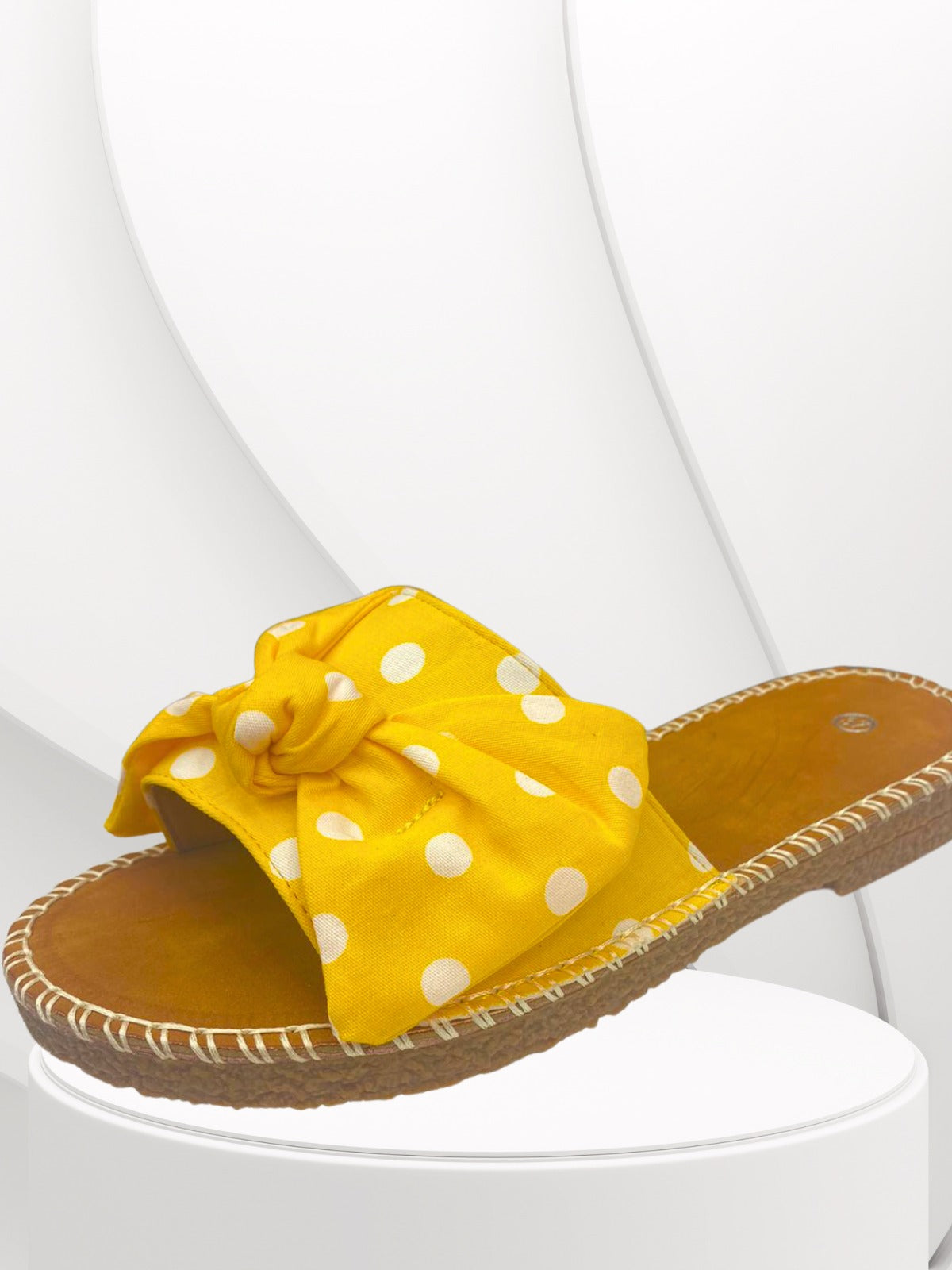 Rosina Yellow Polka Dots Ribbon Sliders