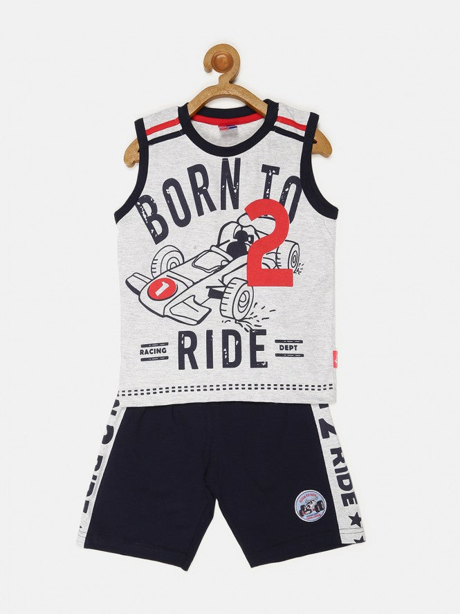 Kids Boys T-Shirt Pant Set (Melange)