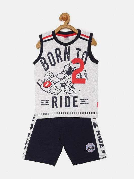Kids Boys T-Shirt Pant Set (Melange)