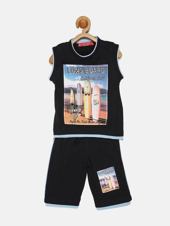 Kids Kids Boys T-Shirt Pant Set (Blue)