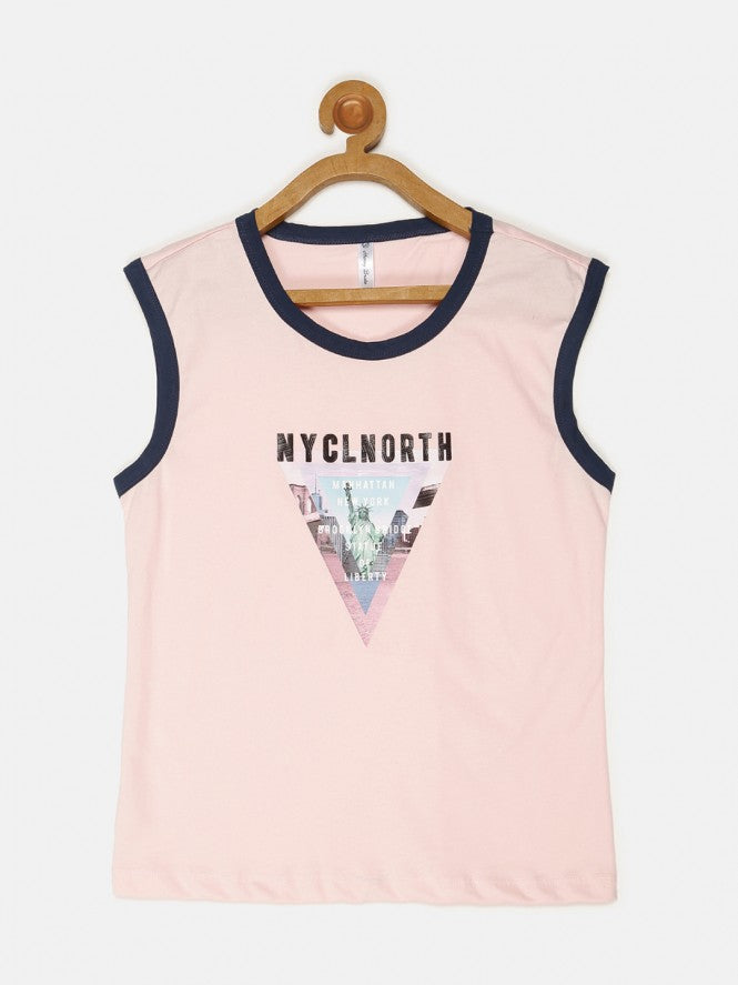 Junior Boys Sleeve Less T-Shirt (Aqua)