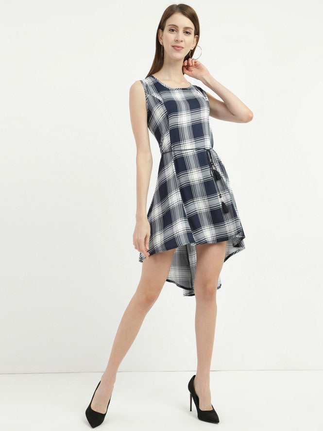 Women Half Sleeve Mid Frock (Black)