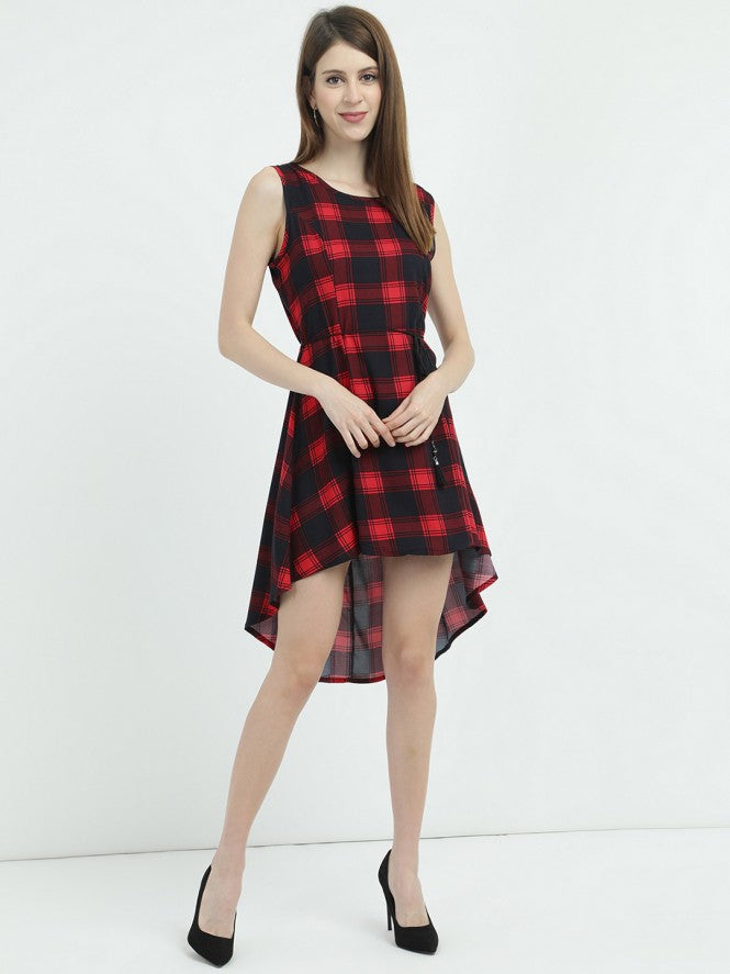 Women Half Sleeve Mid Frock (Black)
